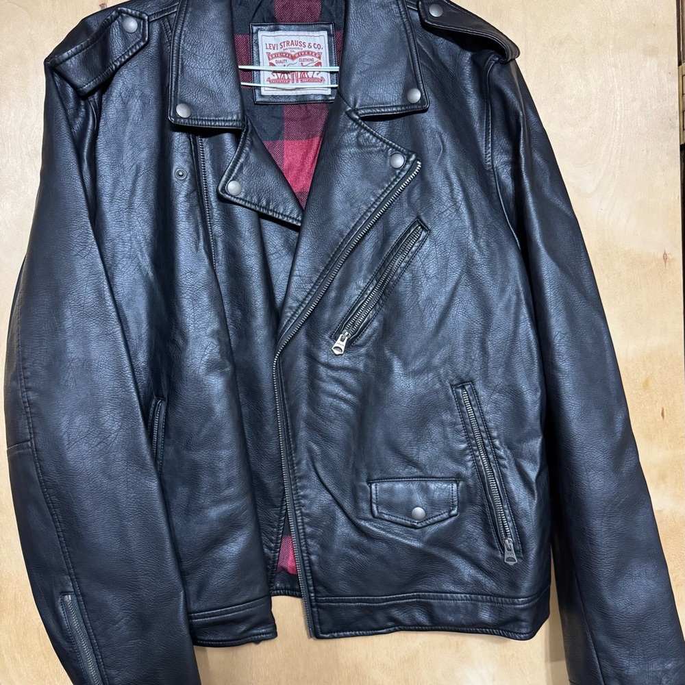 Men's Black Levi’s® Faux Leather Moto Jacket